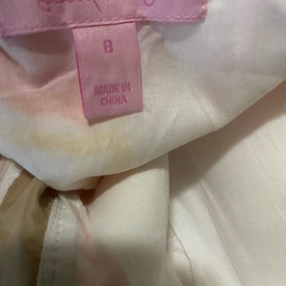 Lilly Pulitzer Reagan Happiness Pink Tropical Babydoll Fit Flare Dress Pockets 8 - Picture 4 of 15